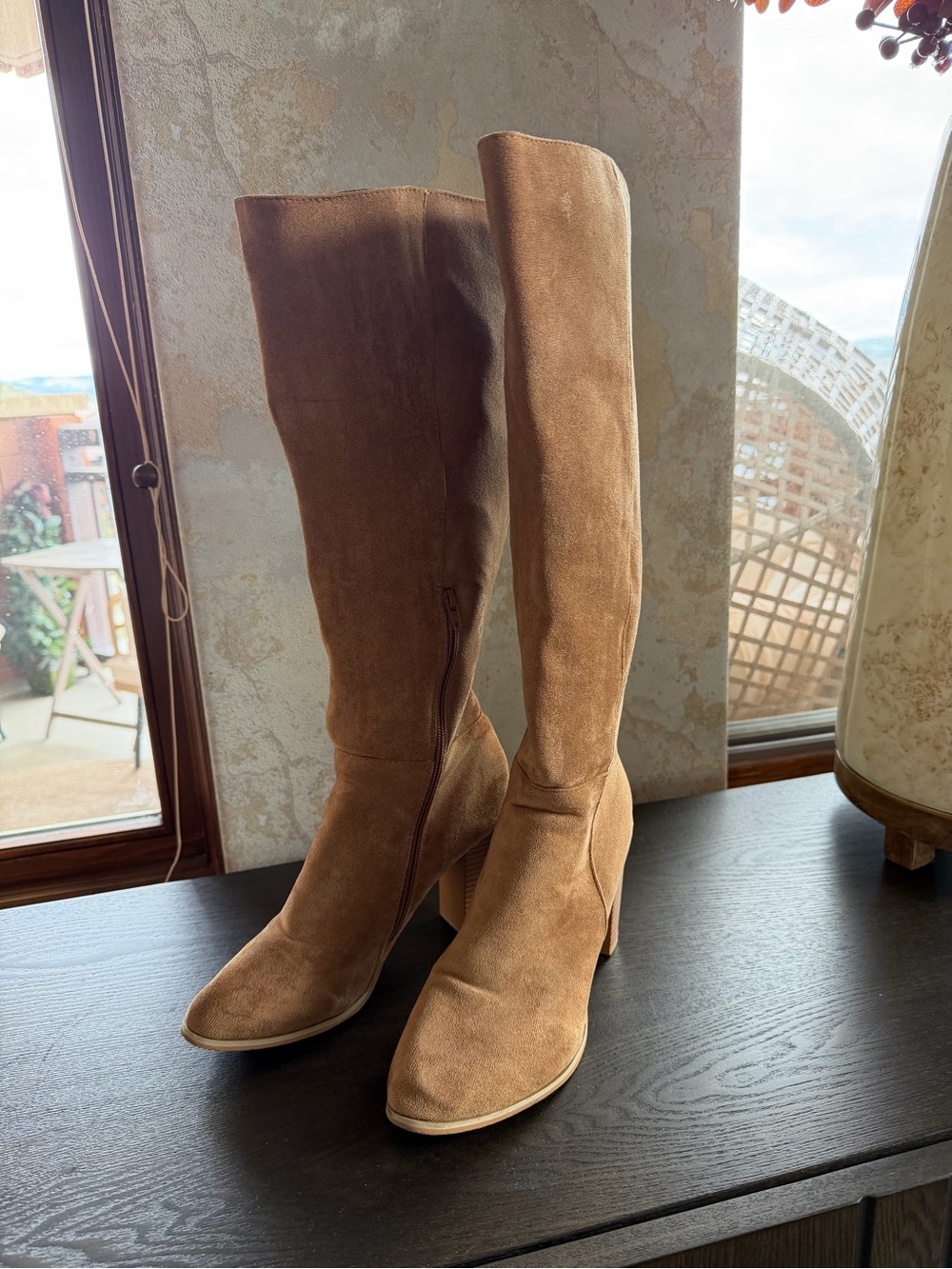 Women’s Tall Suede Knee-High Boots - Tan